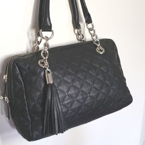 Stylish Calvin Klein Black Quilted Leather Shoulder Bag